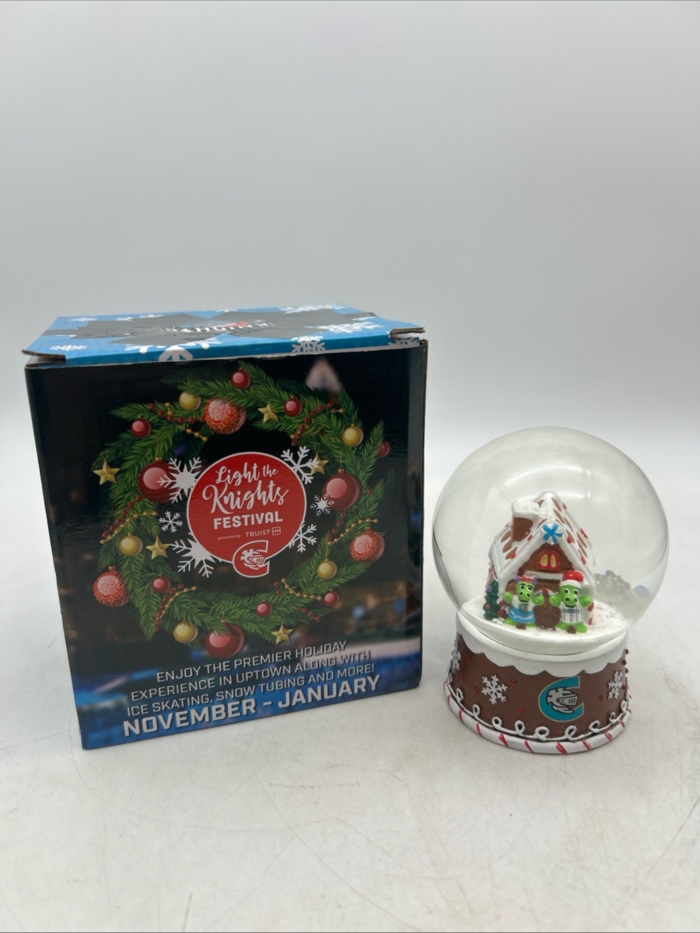 New Stadium Charlotte Knights Baseball Christmas Giveaway 4” Snow Globe